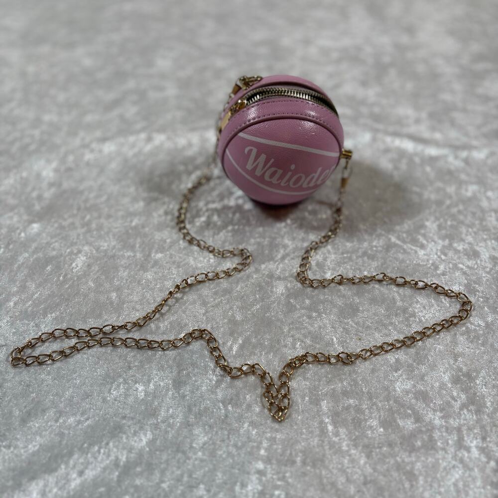 Pink Basketball Small Hand Bag With Zipper